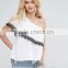 Women Tops&Blouses Factory Summer white One Shoulder Top