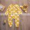 Wholesale spanish baby clothes smiled cloud printed ginger colour icing rompers