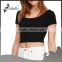 Scoop neck crop tops with 100% cotton fabric