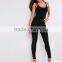 Women Double Strap Cross Back Bodysuit Plain Black Sexy Crisscross Jmpsuit For Summer Fitness One Piece Underwear
