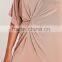 Plus Size Midi Dress Pink Long Sleeve Knot Sexy Elegance Dress Custom Split Hem Dress