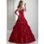 High Quality Strapless Light Satin Ruched Beaded Lady Prom Dress