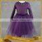 Violet Long Sleeves Elegant Kids Evening Dresses