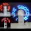 ABS material led flashing message fan 3*AAA batery led fan
