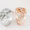 Engagement Women Rings Jewelry Gold Color Fashion White AAA CZ Cubic Zirconia Leaves Ring For Female Wedding Gift