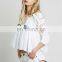High quality white embroidery tops for lady,fashion babydoll blouse designs