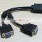 VGA 1 Male to Dual 2 VGA Female Converter Adapter Splitter Cable