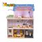 2019 Original Design children pretend play wooden mansion dollhouse with multicolor W06A358B