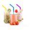 Professional Custom Food grade silicone straw with curved shape