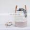 Handmade cotton linen laundry hamper and storage basket