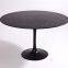 Oval marble top tulip dining table with white/black top