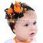 Baby Girls Halloween Bow Orange And Black Hair Bows Toddler Headband Big Bows Girls Oversize Bows Photo Prop