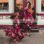 Mother daughter dresses Wine Floral Long Vestidos Mother and daughter clothes Mom and daughter dress Family matching clothes