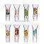 HQP-SP008 HongQiang Transparent glass cigarette holder with colored diamond glass filter cartridge filter