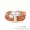 Cute leather charm bracelet girls metal three color XE09-0039