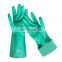 Wholesale high quality durable 33 cm green unlined nitrile gloves