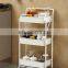 Amazon Hot Selling Kitchen Cart Hotel Foldable Three Layers ABS Storage Trolley With Wheels