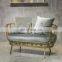 Modern Luxury Living room furniture gold metal indoor sofa set