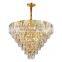 Hotels Antique Beautiful Big Brass Gold Crystal Art Deco Classic Ceiling Chandelier Glass Lamp