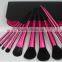 11pcs beauty brush kit in three color with wallet package