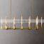 Long chandeliers pendant lights brass retro modern for home dining simig CANNELE LINEAR CHANDELIER