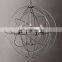Custom Modern Luxury Foucault's Twin ORB Metal Candle Round LED Chandelier Hanging Living Room Restaurant Lighting Home Decor