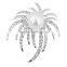 Silver Plated Clear Rhinestone Brooch Pin for Bridal Wedding Party