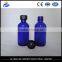 Bule Glass Bottles boston round bottle essnetial oil bottlewith screw cap