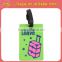 2016 Hot Sale Silicone hotel luggage tag, travel bag parts, PVC luggage tag