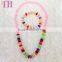 custom design eco-friendly colorful kids plastic seed bead necklace for girl