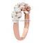 Rose Gold Plated Sterling Silver Sparkling Cubic Zirconia Vintage Ring