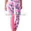 Woman Fitted Full Sublimated Leggings / Tights Full Length With Pink Camo Custom Design
