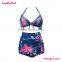 Wholesale floral printed padded strapless bikini