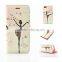 Stand Leather Case for Iphone 7 with Wallet Happiness Girl Design