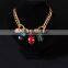 Mily Leather Jewelry & Accessory heart diamond choker necklace