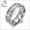 Saudi Arabia Mens Titanium Ring Simulated Diamonds Classic Unisex Gold Wedding Engagement Band Ring Reasonable Price