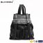 2016 Bailee brand black color custom pu leather backpack, leather backpack