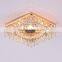 fashion square MR16 crystal downlight with clear crystal ball beads and gold chrome iron metal base