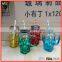 Beautiful Colored With Lid & Drinking Straw Glass Skull Head Mason Jar With Handle