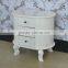 French Style Modern Living Room Cabinet Furniture White 3 Drawers Wood End Table
