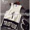 Adult Loose Fit Cotton Printing Vest for Men