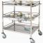 5 layers Round Tube Stainless Steel Room Food Serving Trolley shelf cart