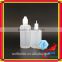 Long thin tip bottle for e Cigarette Child Proof Cap bottle with plastic dropper bottles 30ml 60ml