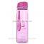 portable 750ml blue sports water bottle with lanyard