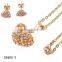 European fashion style heart shape orange beads micro diamonds jewelry set