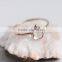 High Grade Drop Shape One Transparent Single Stone Crystal Ring