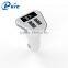 2016 Mobile phone portable triple 2 port usb car charger with LED screen