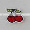 Beautiful 5*5 cm Embroidery Mini Cherry Printting Design Trim Custom Leather Patch