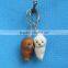 wholesale handmade faux fox tail keychains