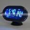 LED Lighted Digital Car Clock Thermometer Auto Dual Temperature Gauge Voltmeter Voltage Tester DC 12-24V